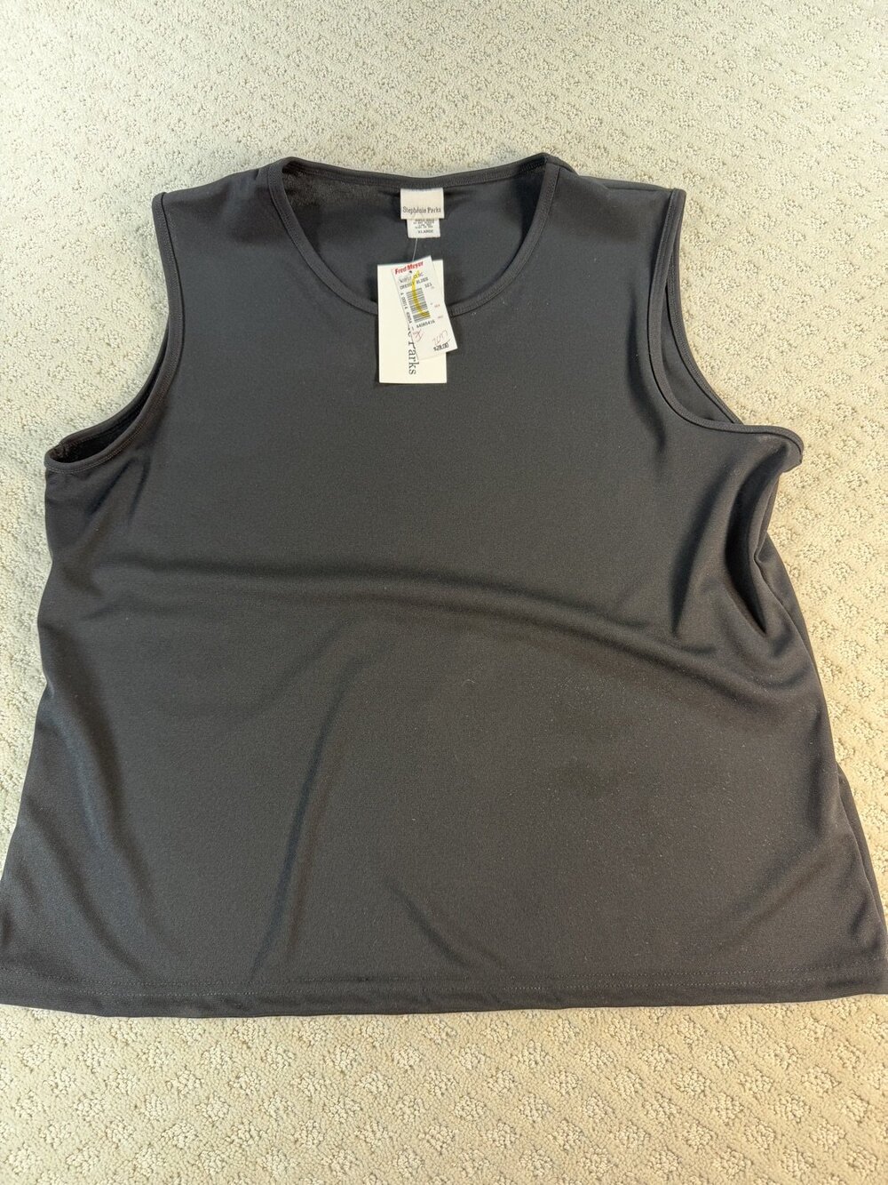 Stephanie Parks Sleeveless Tank Top Womens Black Crew Neck All Seasons Size XL